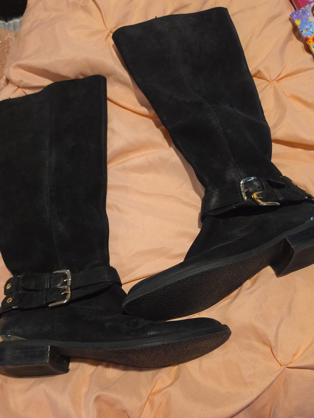 AVILA Black Suede  Buckle Boots Size 6.5